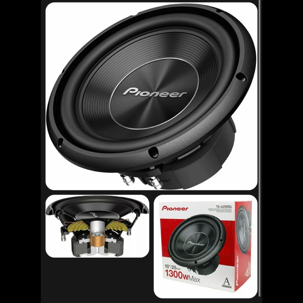 2X Pioneer A-Series TS-A250D4 1300 Watts 10" Dual 4Ohm Car Audio LOUD Subwoofer